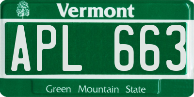 VT license plate APL663