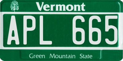 VT license plate APL665