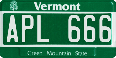 VT license plate APL666