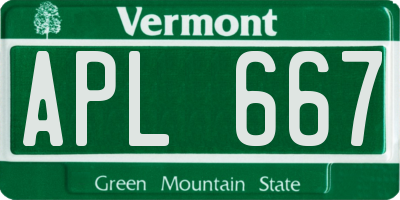 VT license plate APL667