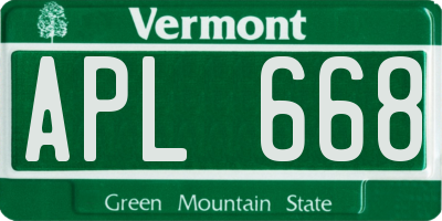 VT license plate APL668