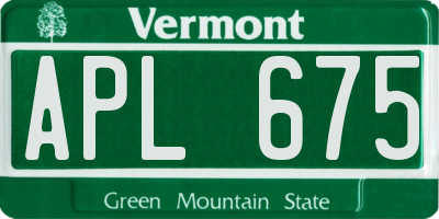 VT license plate APL675