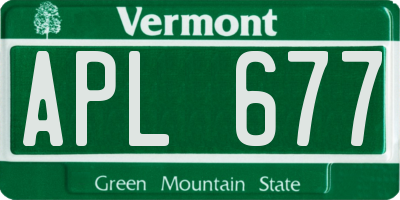 VT license plate APL677