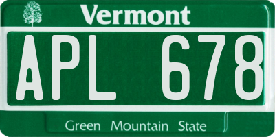 VT license plate APL678