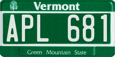 VT license plate APL681