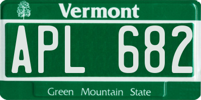 VT license plate APL682