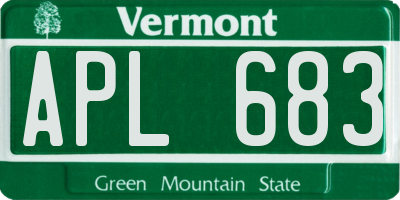 VT license plate APL683