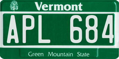 VT license plate APL684