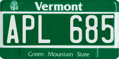 VT license plate APL685