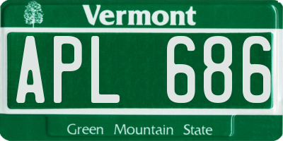 VT license plate APL686