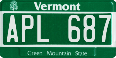 VT license plate APL687