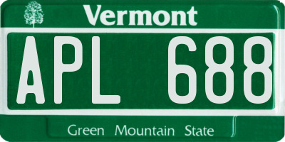 VT license plate APL688