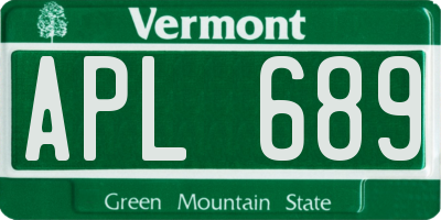 VT license plate APL689
