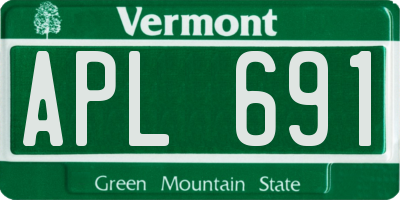 VT license plate APL691