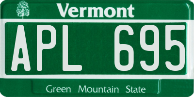 VT license plate APL695