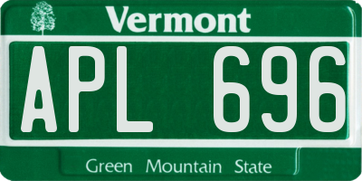 VT license plate APL696