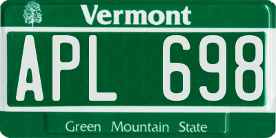 VT license plate APL698