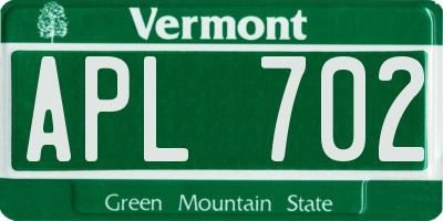 VT license plate APL702