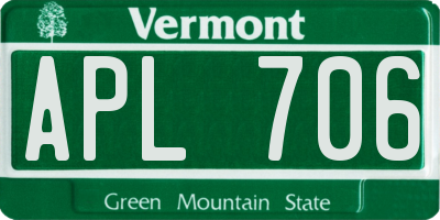 VT license plate APL706