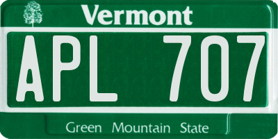 VT license plate APL707