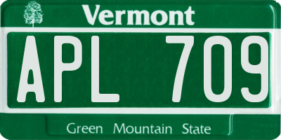 VT license plate APL709