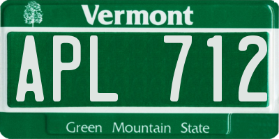 VT license plate APL712