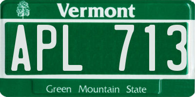 VT license plate APL713