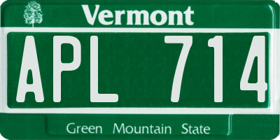 VT license plate APL714