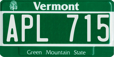 VT license plate APL715