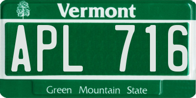 VT license plate APL716