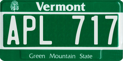 VT license plate APL717
