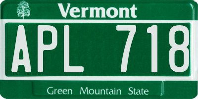 VT license plate APL718