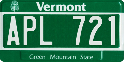 VT license plate APL721