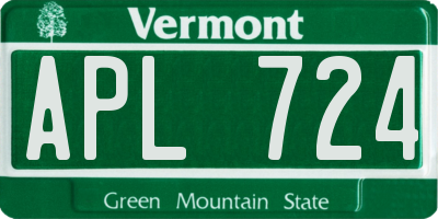 VT license plate APL724