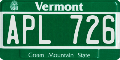 VT license plate APL726