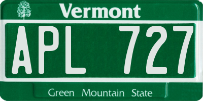 VT license plate APL727