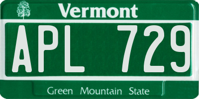 VT license plate APL729