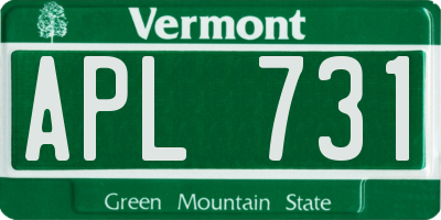 VT license plate APL731