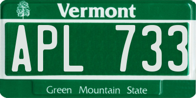 VT license plate APL733