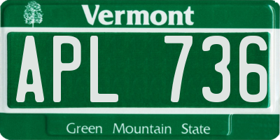 VT license plate APL736