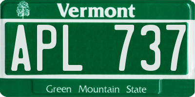 VT license plate APL737