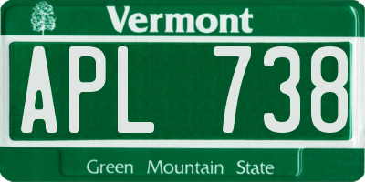 VT license plate APL738