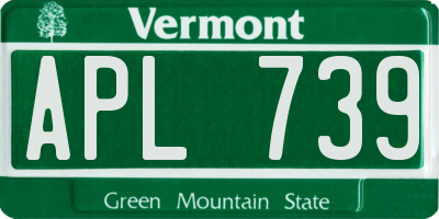 VT license plate APL739