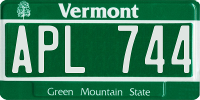 VT license plate APL744
