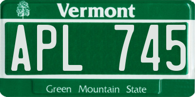 VT license plate APL745