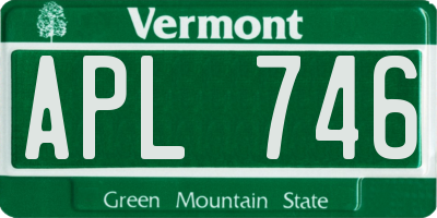 VT license plate APL746