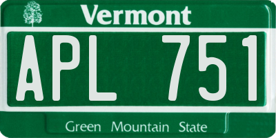 VT license plate APL751