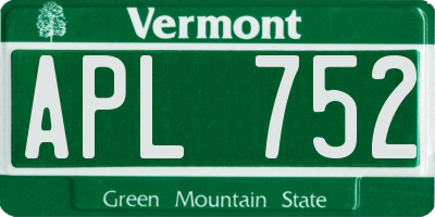 VT license plate APL752