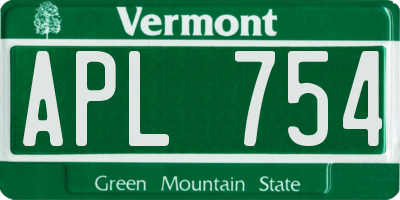 VT license plate APL754