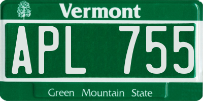 VT license plate APL755